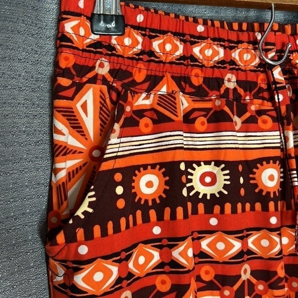 NEW MIX ORANGE PATTERN SMALL STRETCH CAPRI PANTS NEW WITH TAGS - Picture 4 of 7